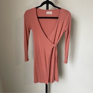 Urban Outfitters Knit Wrap Pink Dress Size XS
